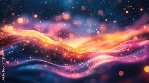 Abstract Background Fluid Glow with Colorfull Sparkling Lights on Black Background. Wallpaper HD Generate Ai