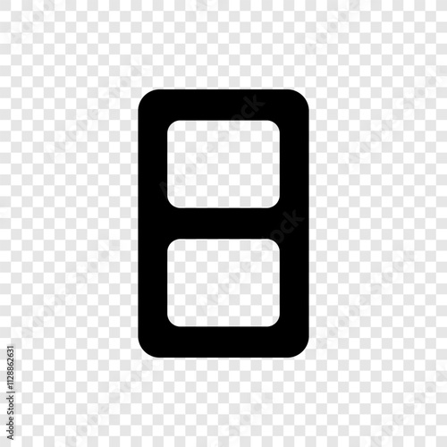 Number eight, numeral simple icon vector. Flat design. Transparent grid