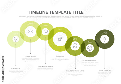 Obraz na płótnie Green infographic template made from simple circles path w salonie