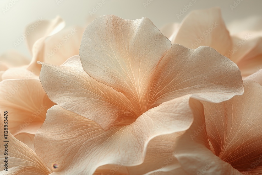close-up of translucent petals in soft brown tones against an off-white background close-up of translucent petals in soft brown tones against an off-white background