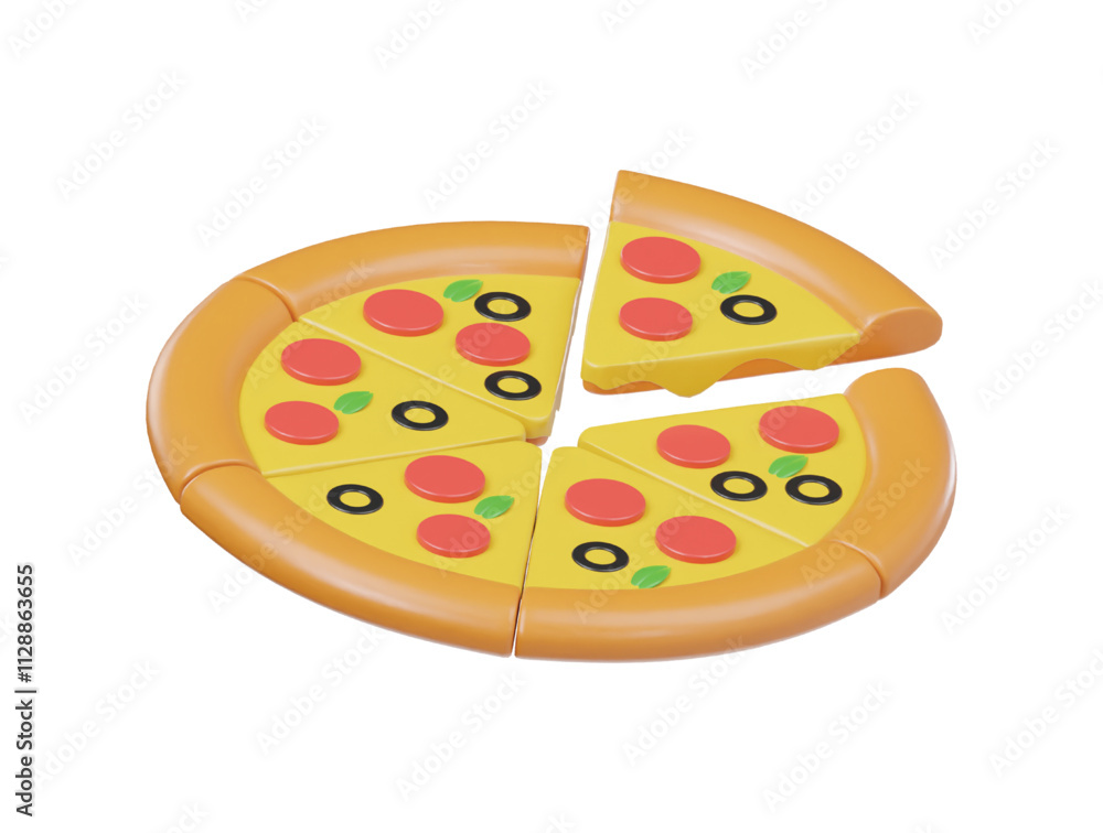 Pizza icon 3d render Pizza icon 3d render