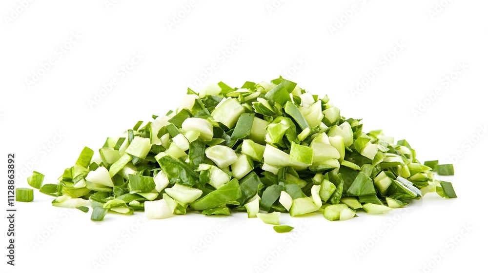 Chopped Cluster beans Chopped cabbage isolated in white background Chopped Cluster beans Chopped cabbage isolated in white background