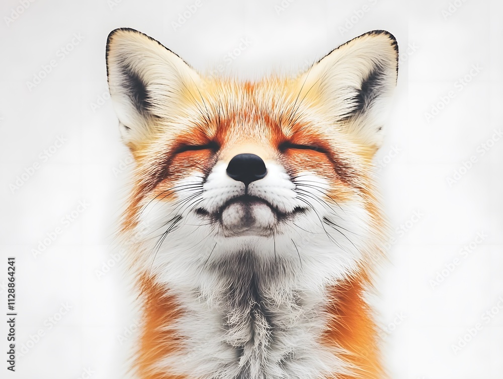 Fototapeta premium Happy Lucky Smiling isolated Playful Fox Wildlife Animal