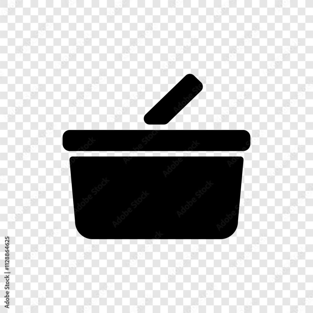 Food basket simple vector icon. Flat design. Transparent grid Food basket simple vector icon. Flat design. Transparent grid