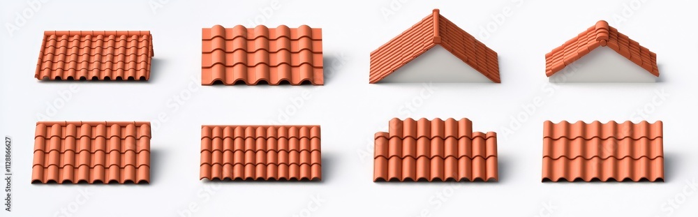 Modern roof tile texture pattern for house roofs. Clay rooftop cartoon illustration. Brown classic outdoor decor element on terracotta color background. Modern roof tile texture pattern for house roofs. Clay rooftop cartoon illustration. Brown classic outdoor decor element on terracotta color background.