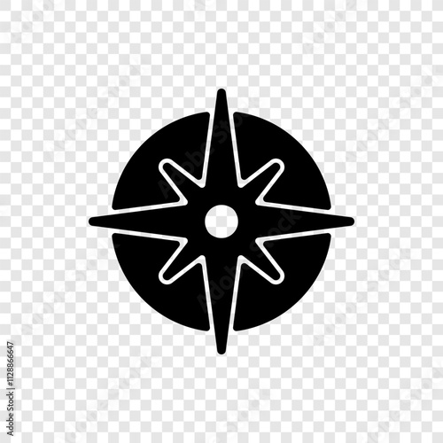 Compass simple icon vector. Flat design. Transparent grid