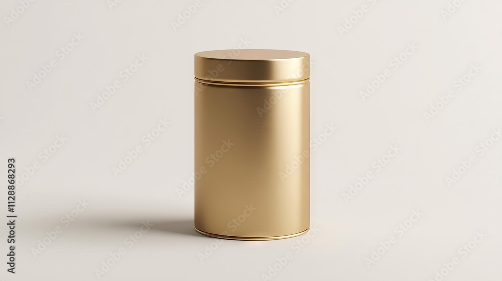 Gold Metal Container Mockup Gold Metal Container Mockup