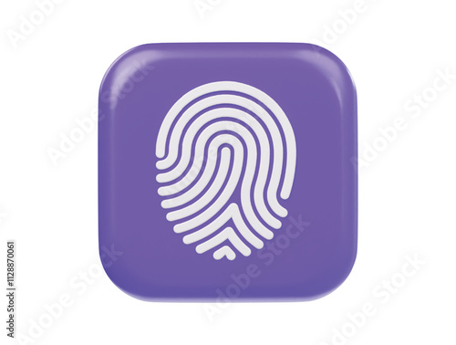 Finger print icon 3d render