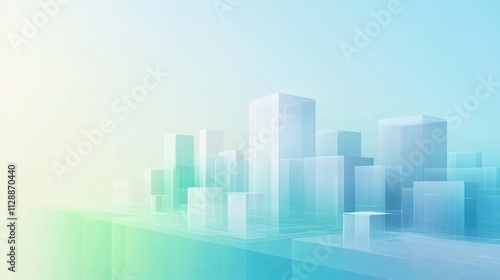 Gradient city architecture background blueprint of modern buildings in a vibrant urban environment