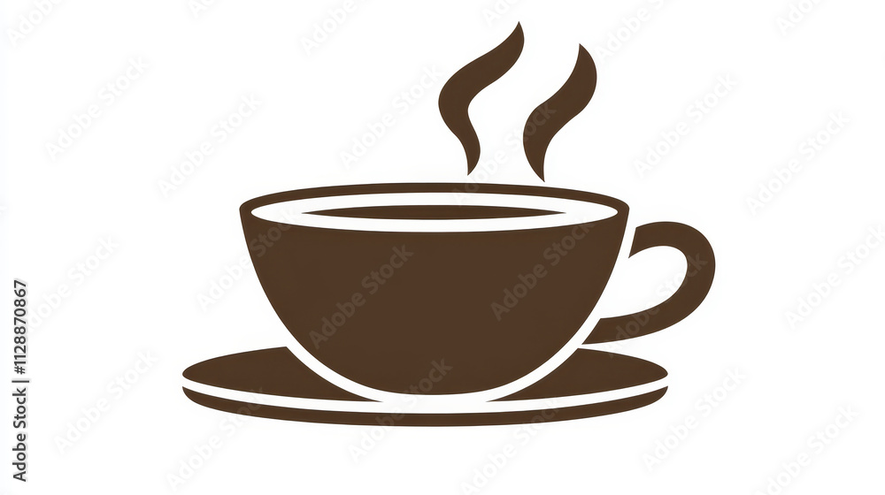 A coffee cup-shaped text box with steam rising from the top. A coffee cup-shaped text box with steam rising from the top.