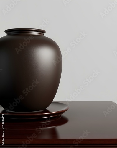 Classic Clay Jar on Classic Wooden Table - Timeless Decor