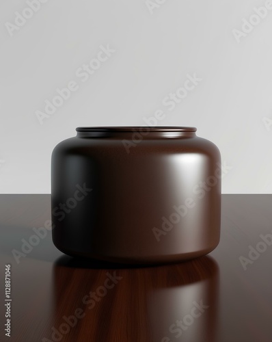 Rustic Classic Clay Jar on Wooden Table with Timeless Appeal