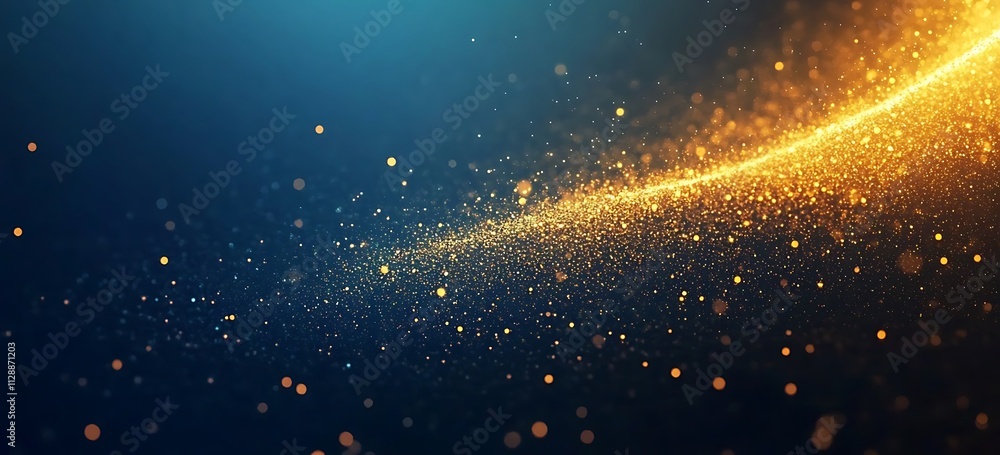 Golden Sparkles on a Vibrant Blue Background for Festive and Elegant Designs Golden Sparkles on a Vibrant Blue Background for Festive and Elegant Designs