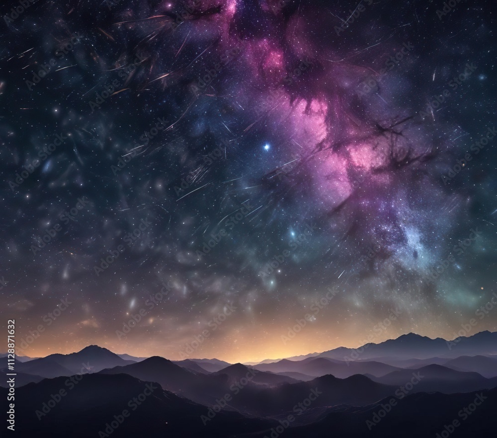 Abstract background with numerous light particles and glittering starry night sky, sparkles, cosmic, shine Abstract background with numerous light particles and glittering starry night sky, sparkles, cosmic, shine