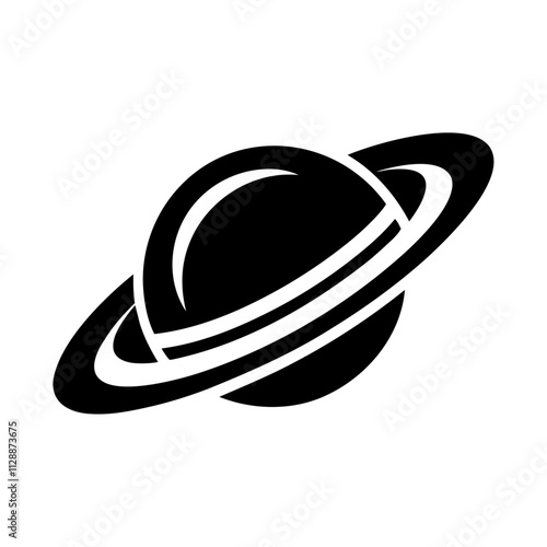 Comic orbit galaxy black silhouette style vector icon design