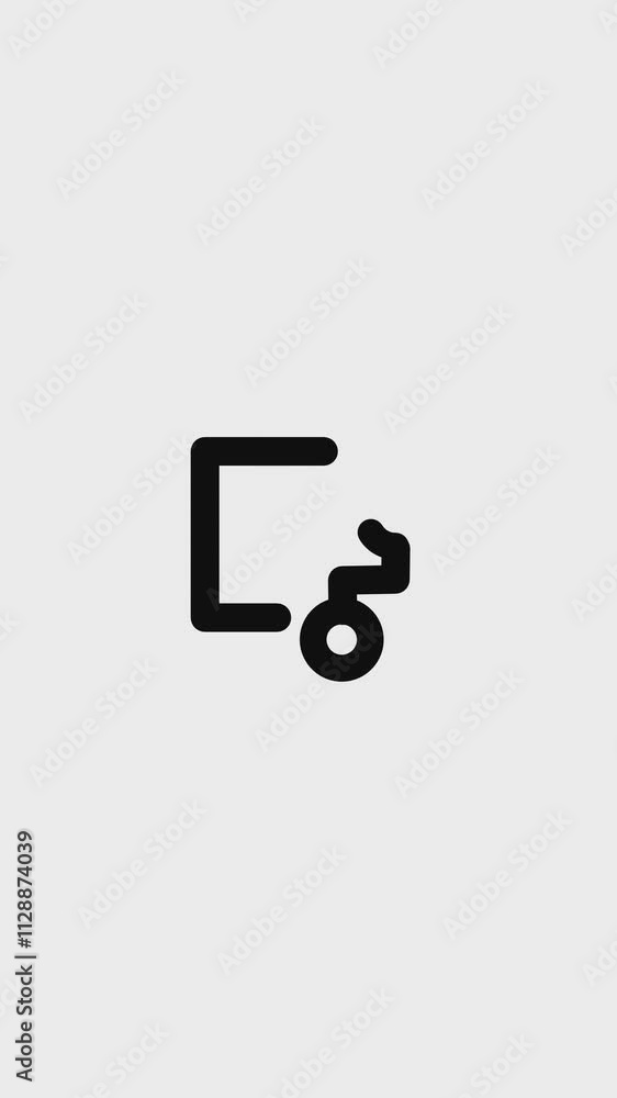 Flowsheet icon outline simple animation. Icon simple animated vertical concept on black and white background. Flowsheet icon outline simple animation. Icon simple animated vertical concept on black and white background.
