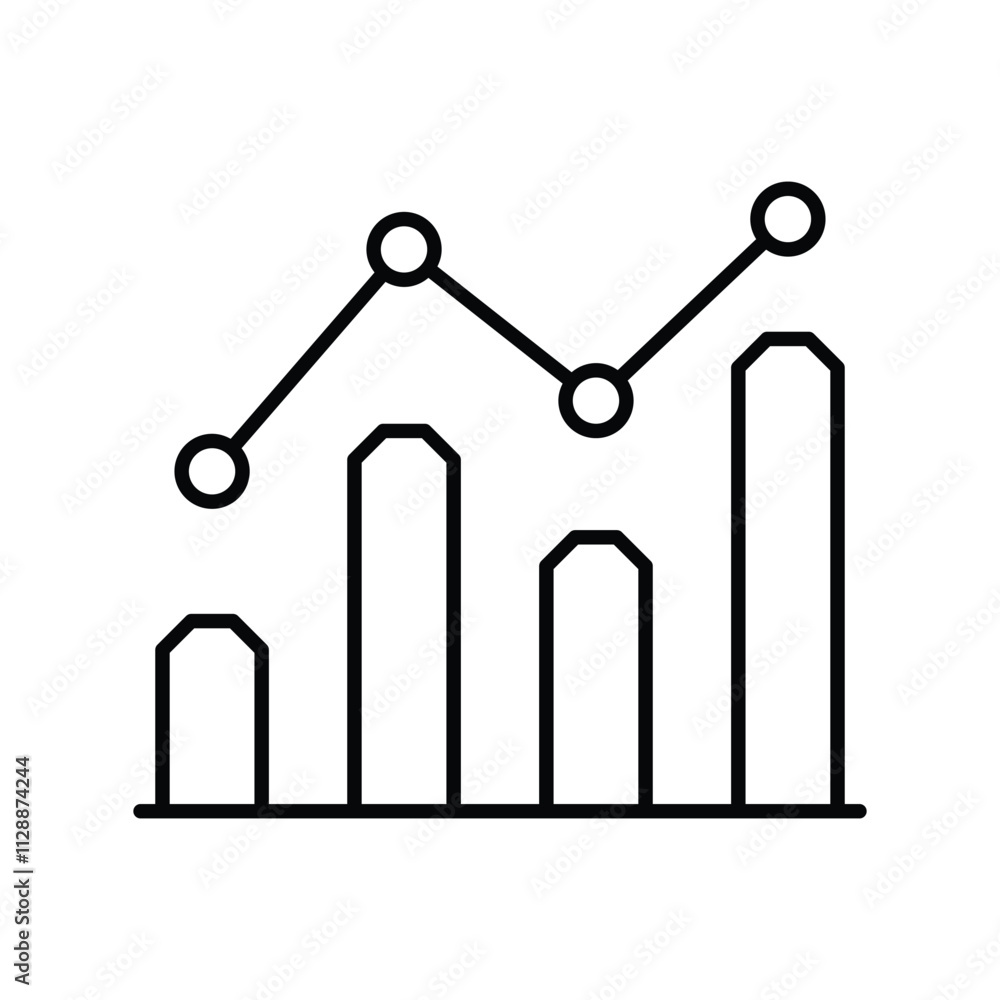Grow line icon with white background vector stock illustration Grow line icon with white background vector stock illustration