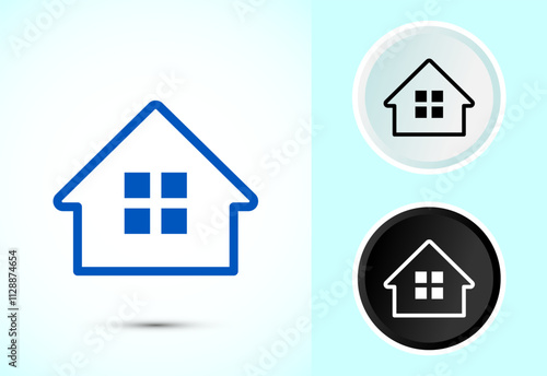 Home icon design illustration, main page icon for mobile and web