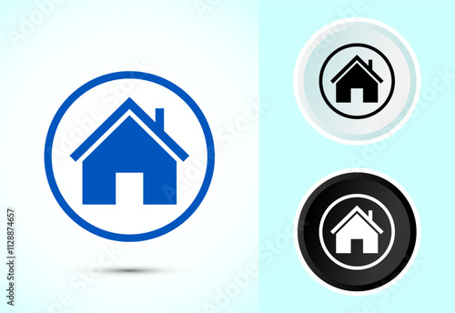 Home icon design illustration, main page icon for mobile and web