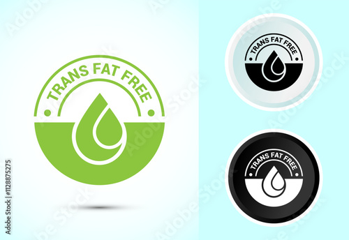Trans fat free icon design illustration, Zero trans fat icon for healthy concept