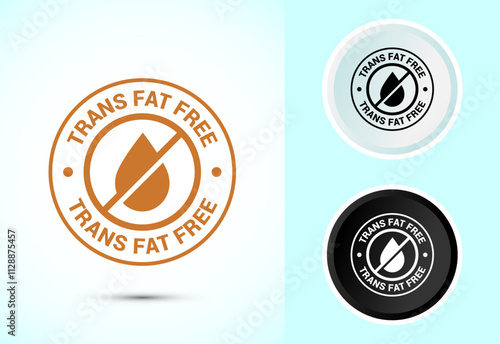 Trans fat free icon design illustration, Zero trans fat icon for healthy concept