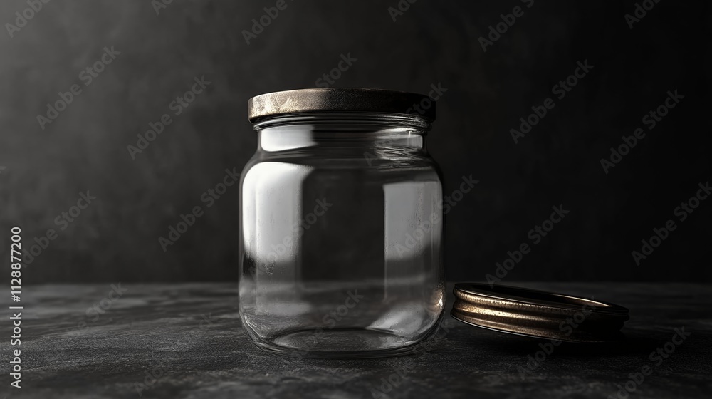 Empty Glass Jar with Lid Mockup Empty Glass Jar with Lid Mockup