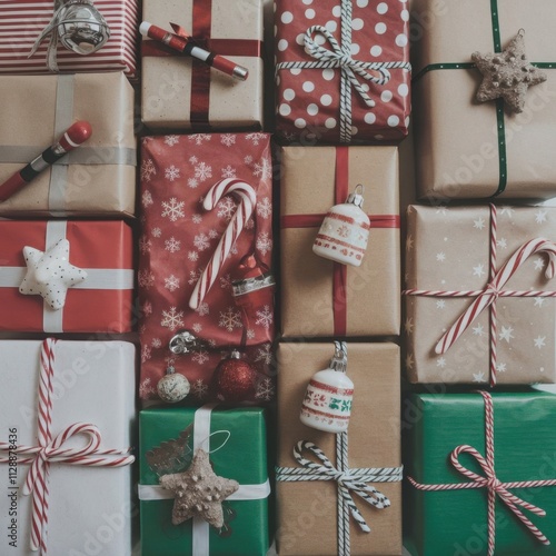 set of vintage christmas decorations