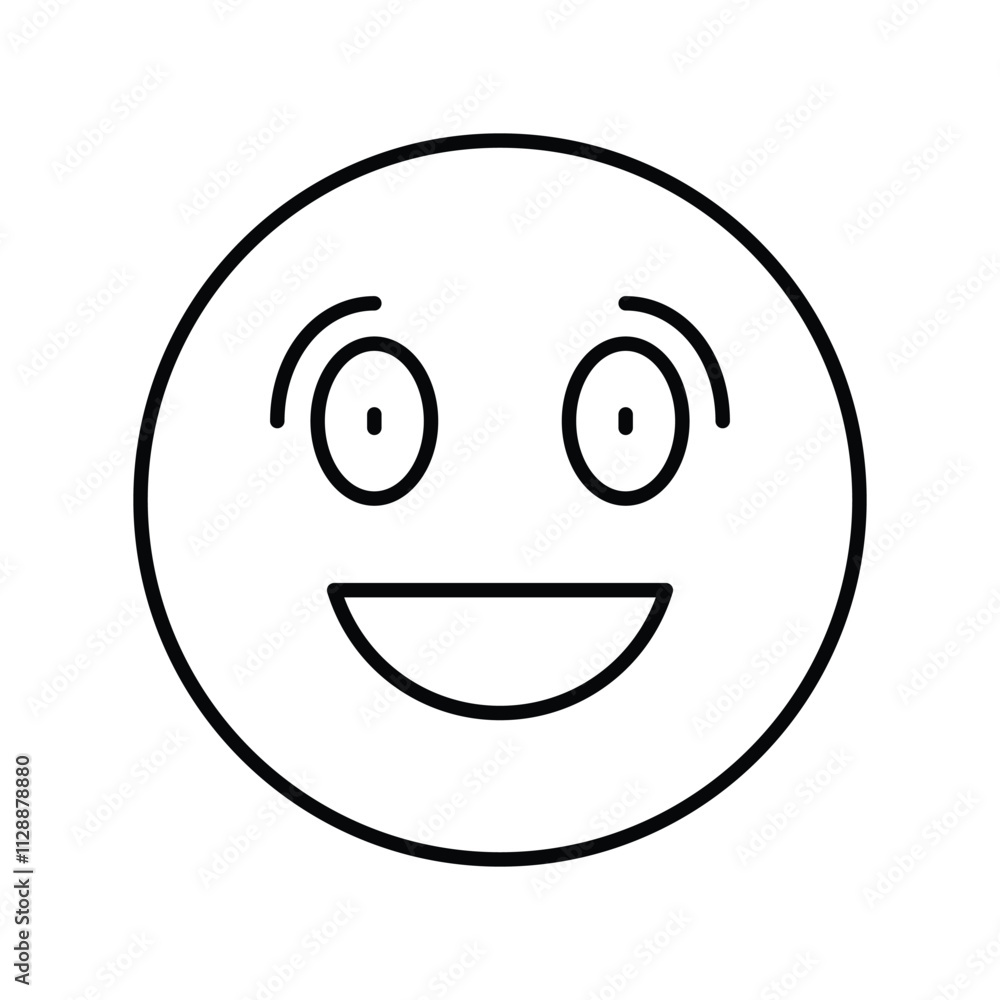 Smile line icon with white background vector stock illustration Smile line icon with white background vector stock illustration