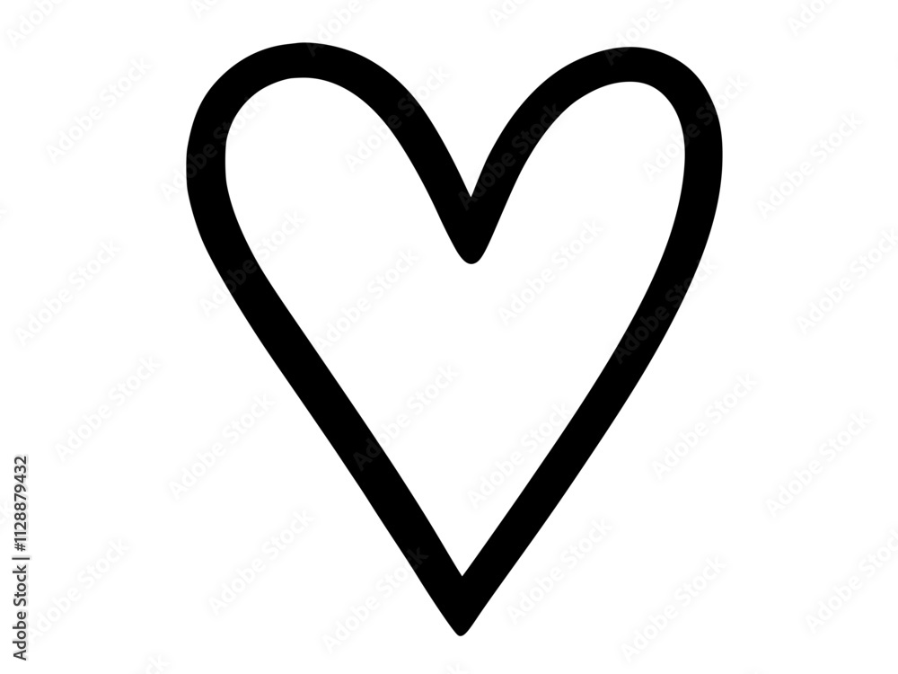 Hand-drawn doodle of a heart in a simple, flat style, vector SVG Hand-drawn doodle of a heart in a simple, flat style, vector SVG