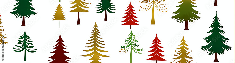 Obraz premium christmas trees collection