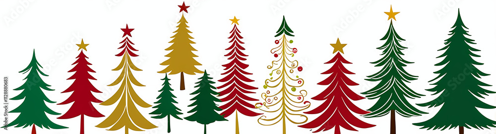 Fototapeta premium christmas trees collection