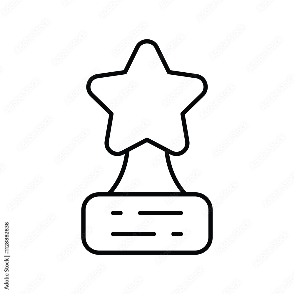 Award line icon with white background vector stock illustration Award line icon with white background vector stock illustration