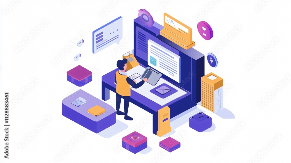 Professional 2D Document Inspection Icon for Office Business Element Professional 2D Document Inspection Icon for Office Business Element
