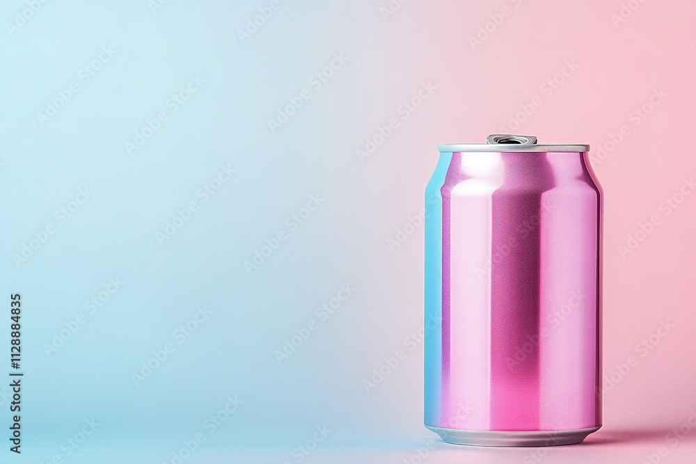 Blank pink aluminum can on gradient background Blank pink aluminum can on gradient background