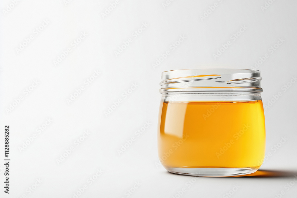 Honey in jar isolated on white background Honey in jar isolated on white background