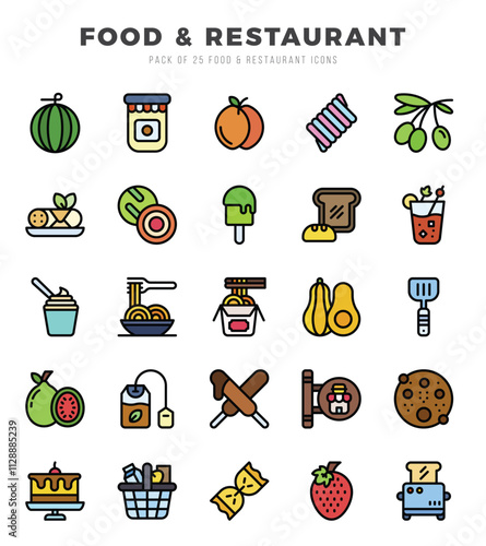 icons set. Food and Restaurant for web. app. vector illustration.
