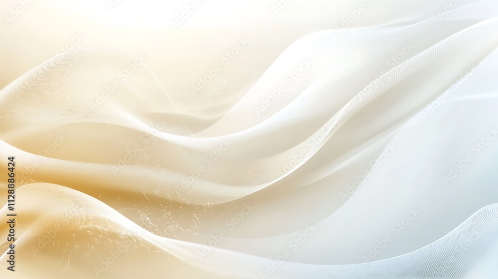 Obraz premium Abstract Beige and White Wave Design