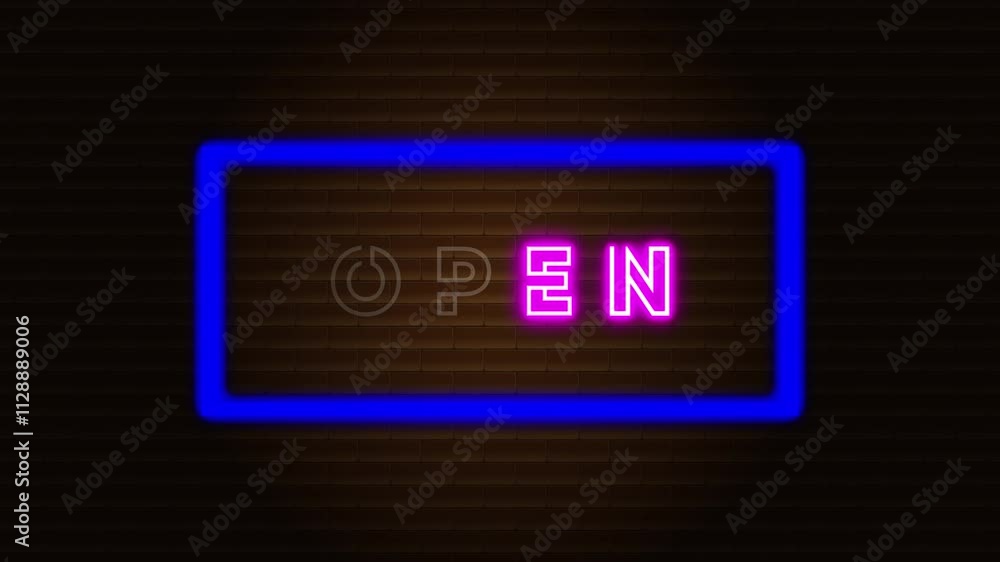 A glowing purple neon sign, forming the word A glowing purple neon sign, forming the word