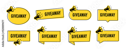 Megaphone with giveaway speech bubble. Loudspeaker. Banner for business, marketing and advertising. Vector illustration