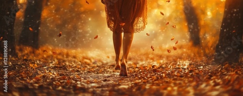Barefoot Woman Walking Thro...