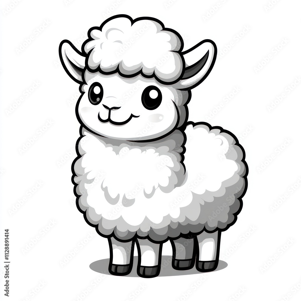 Cute cartoon sheep illustration. Cute cartoon sheep illustration.