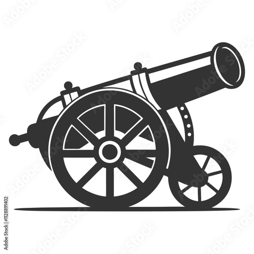 Bold Cannon Vector Design for Historical Logos and Themes.