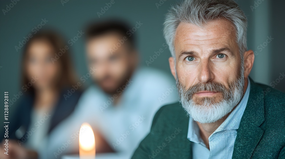 Focused businessman in a meeting with colleagues Focused businessman in a meeting with colleagues
