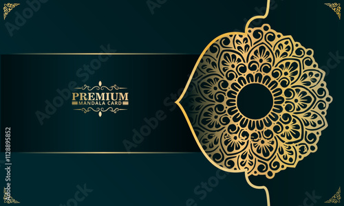 luxury mandala background in gold photo