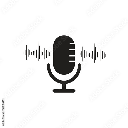 Microphone vector icon. Microphones audio podcast vector icons. Vector illustration