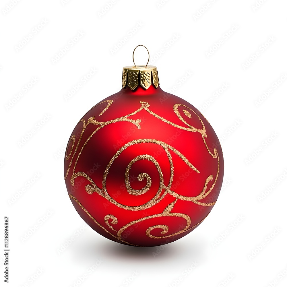Bright Red Christmas Ornament with Gold Swirls and Glossy Finish Perfect for Holiday Decor and Festive Celebrations Bright Red Christmas Ornament with Gold Swirls and Glossy Finish Perfect for Holiday Decor and Festive Celebrations