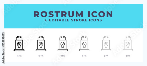 Rostrum editable line icon. Vector illustration with different stroke.