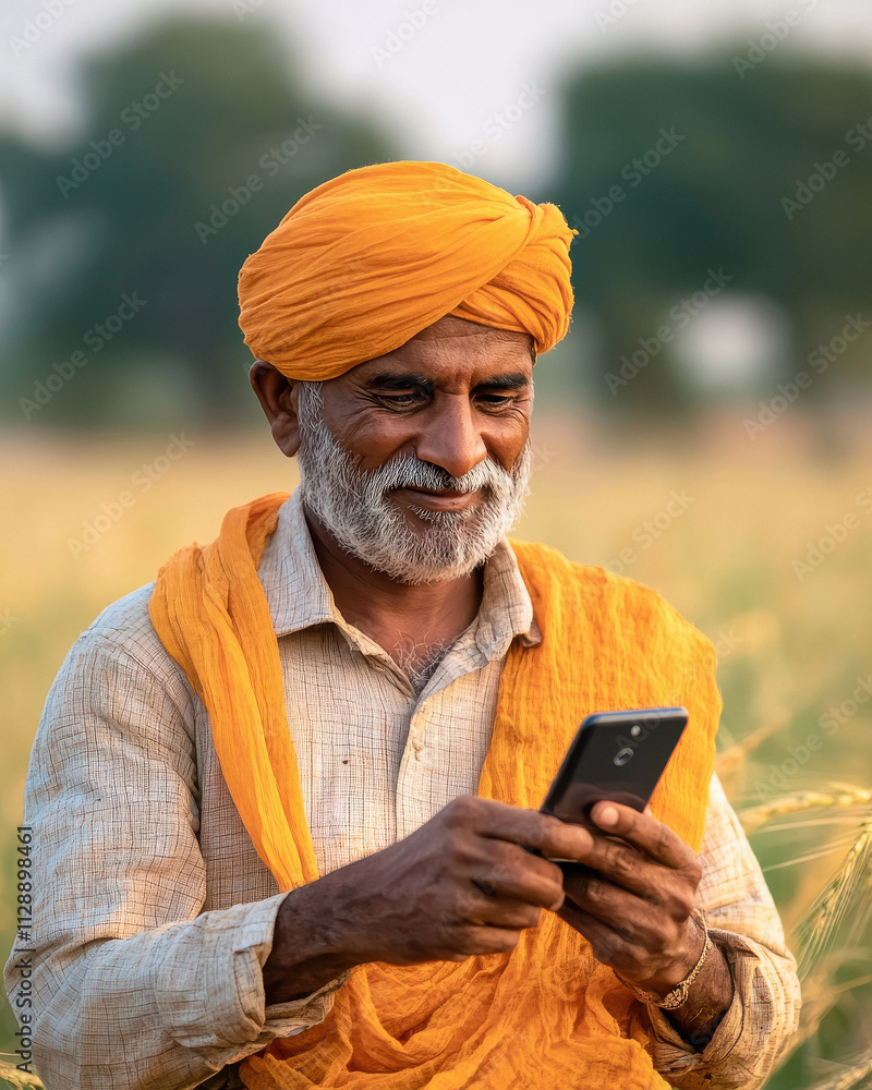 indian farmer using smartphone indian farmer using smartphone