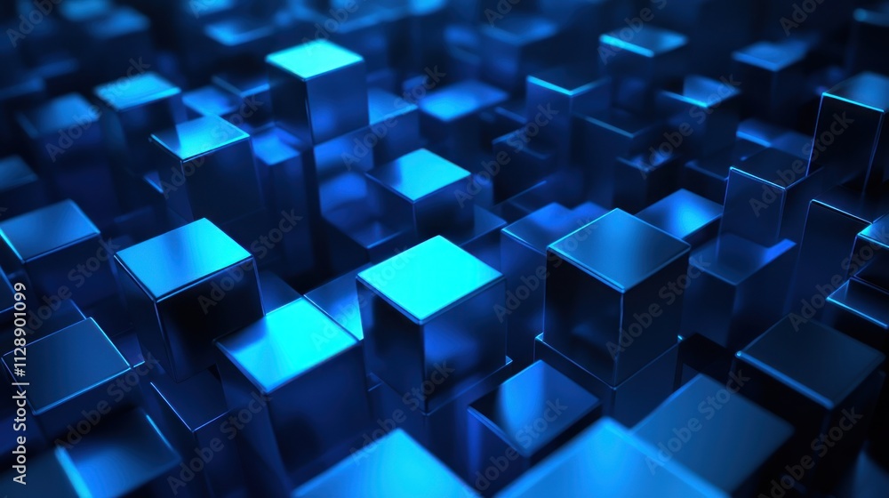 Abstract Blue Cubes Abstract Blue Cubes