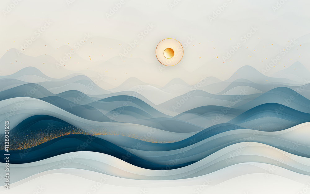 Traditional Chinese style of minimalist landscape painting art background
Traditional Chinese style of minimalist landscape painting art background